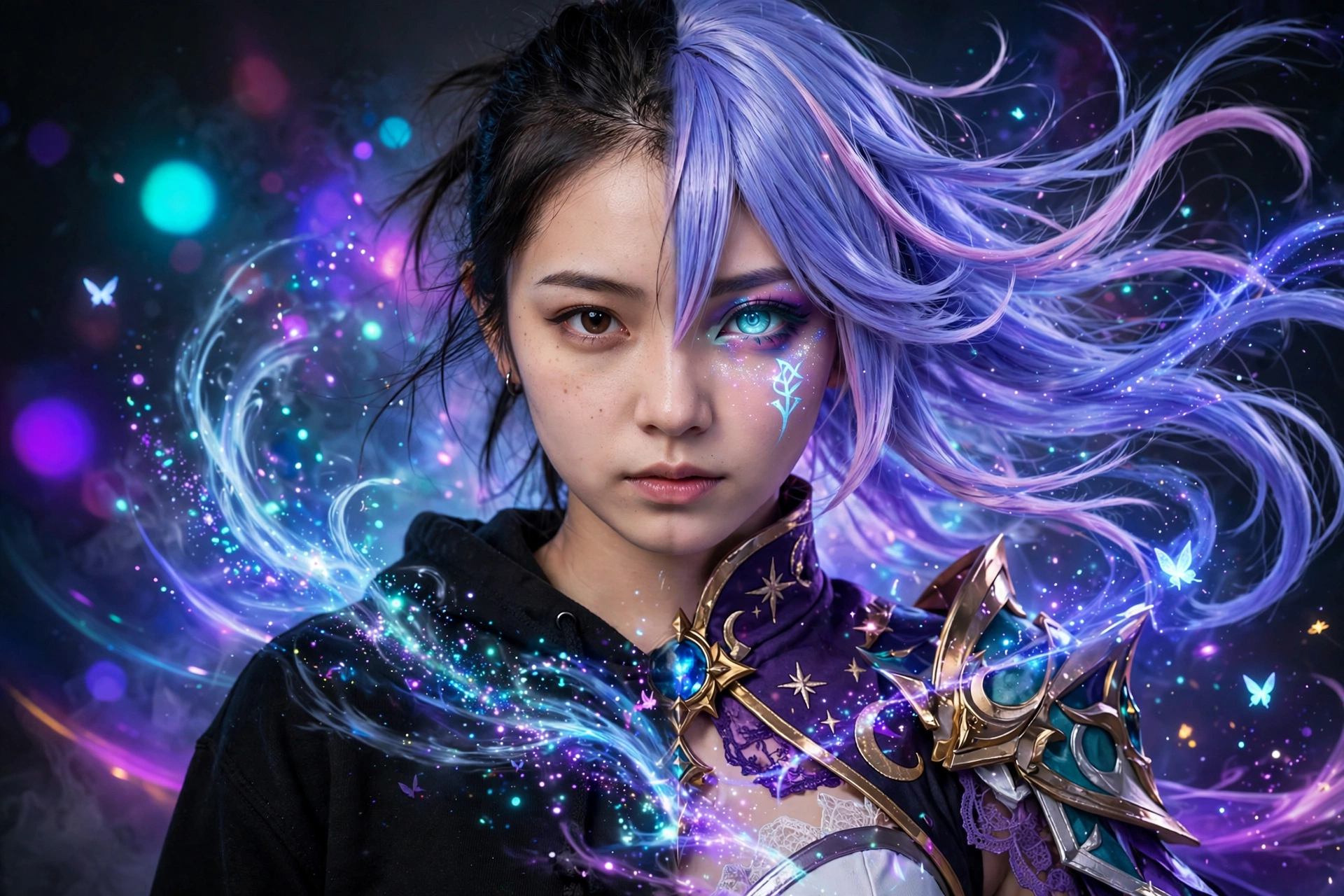 Anime transformation-inspired cosplay editorial