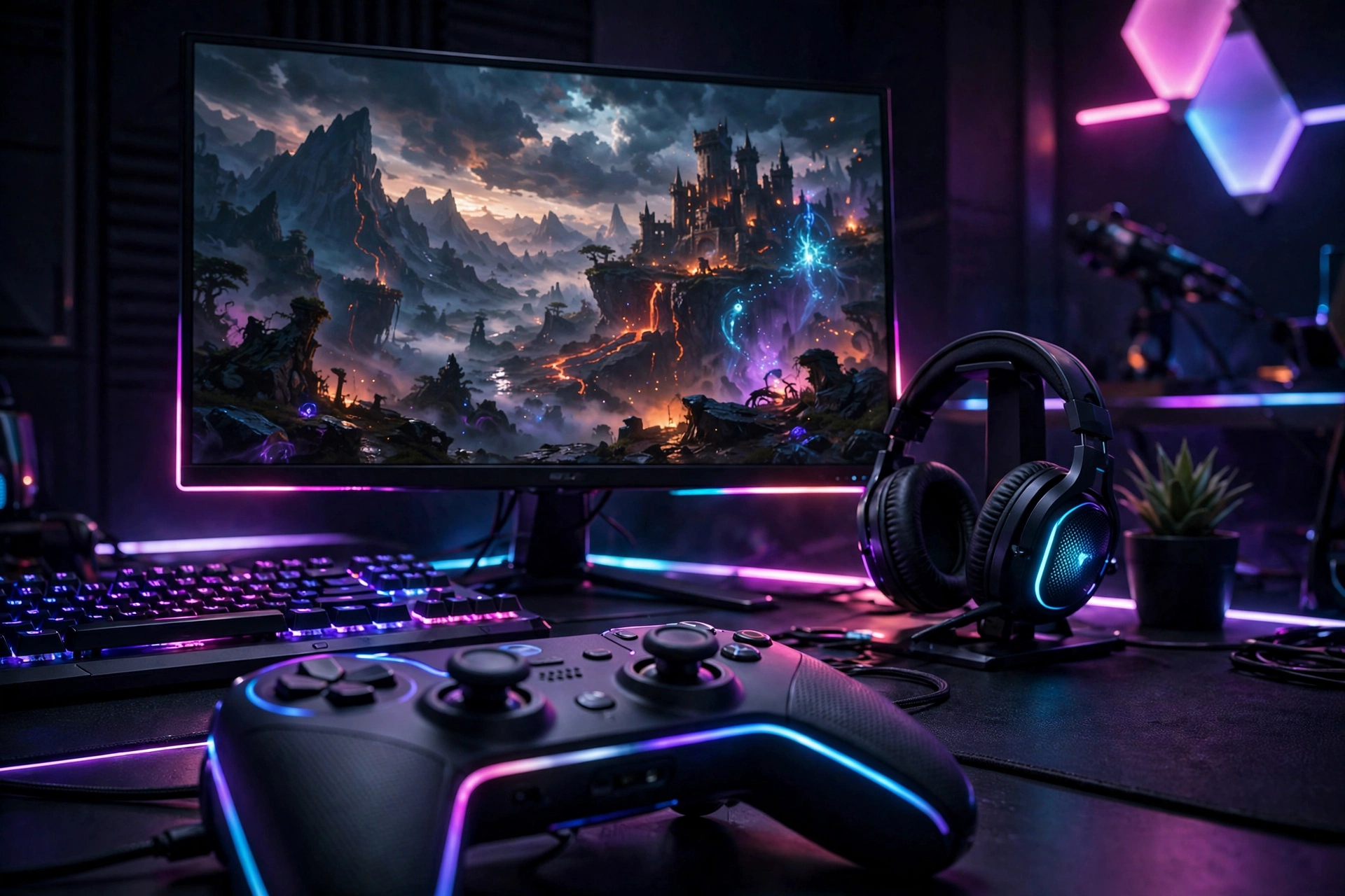 Contemporary gaming editorial artwork