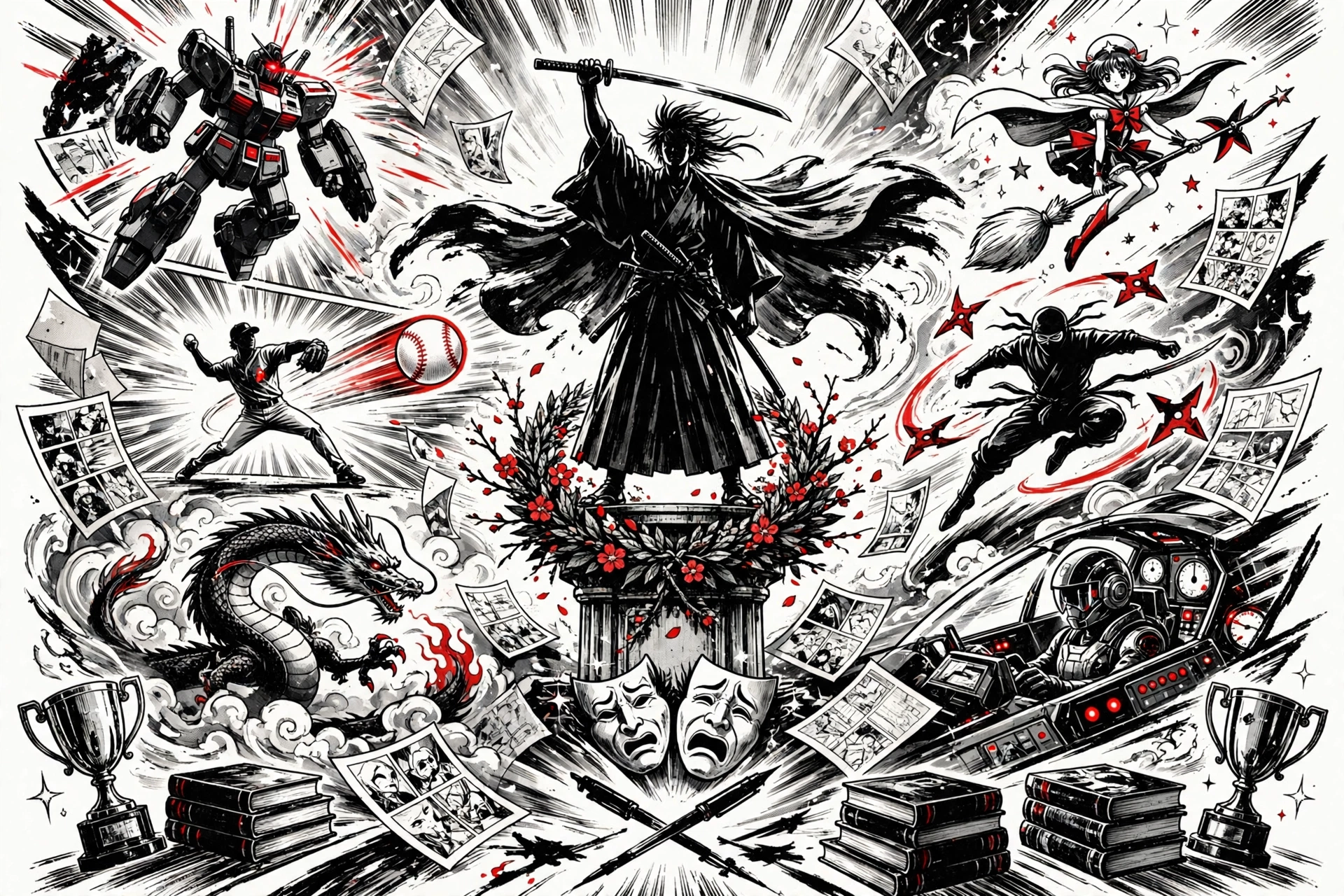 Epic manga hall of fame editorial artwork
